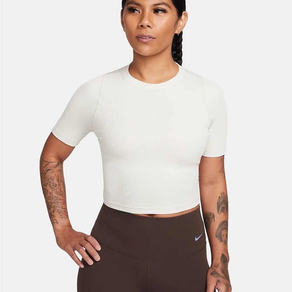 Nike Zenvy Rib Women's Dri-FIT Short-Sleeve Cropped Top. XL. Brand new w/ tags